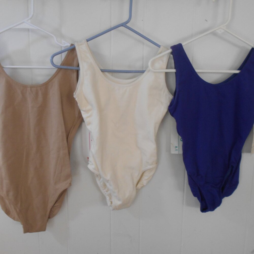 Tank Leotard- Blue Tan or White-New with Tag